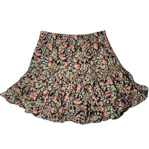 THML Floral Mixed Color Ruffle Skirt Size Small